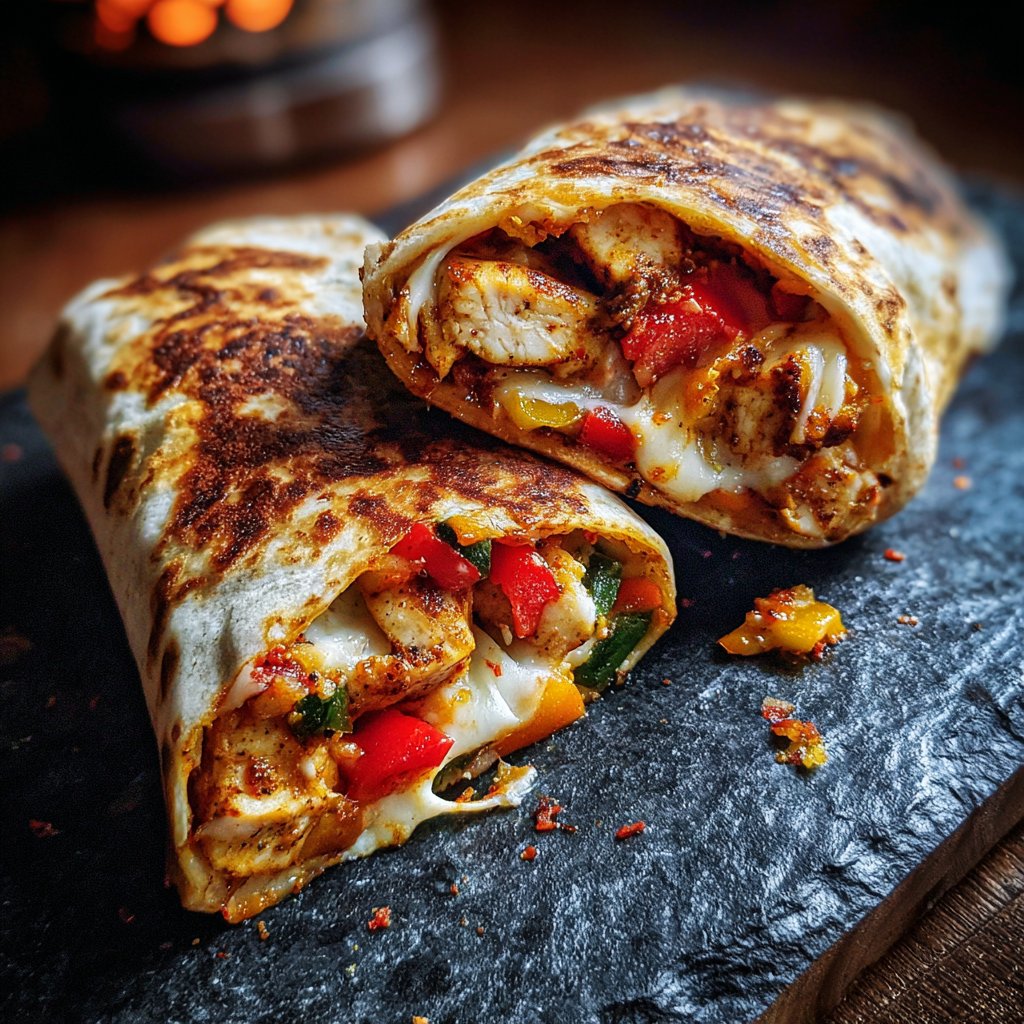 Spicy Air Fryer Chicken Mozzarella Wrap
