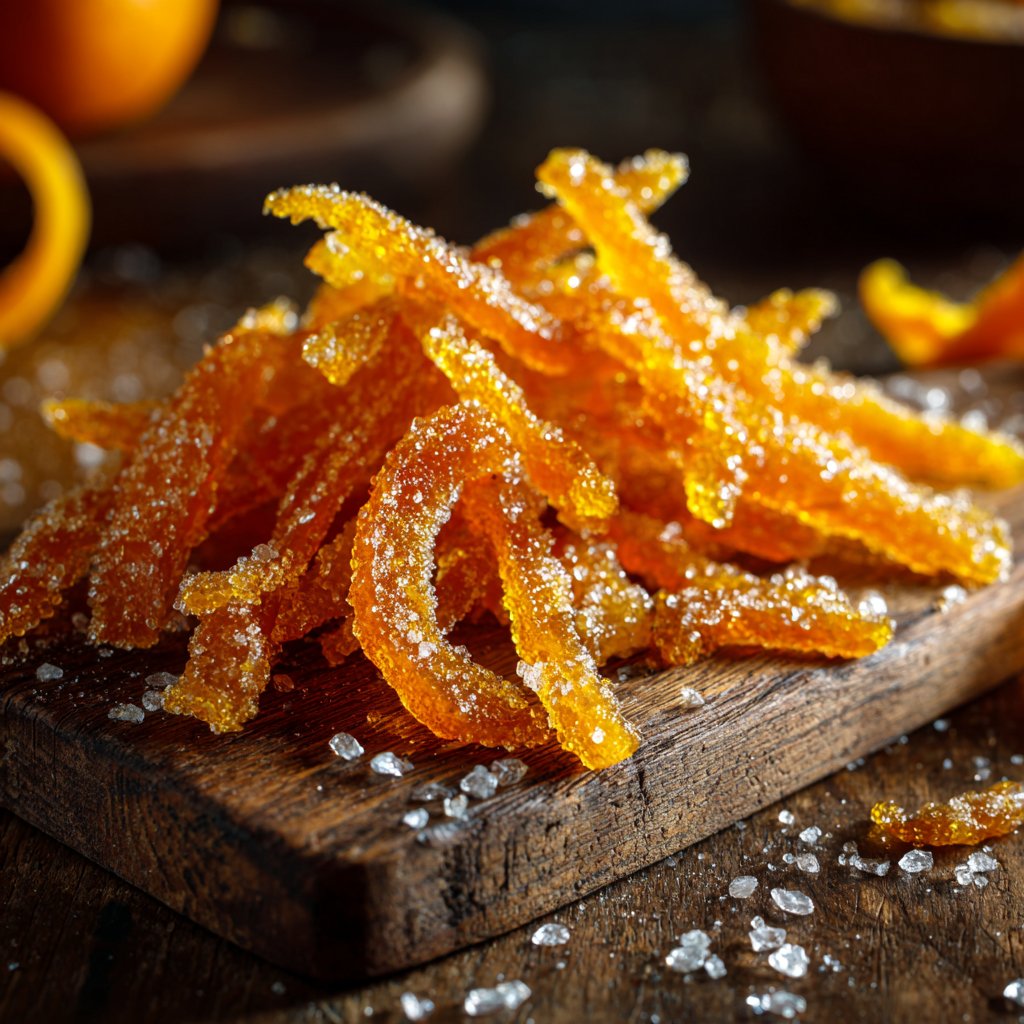 Candied Orange Peel with Spiced Sugar