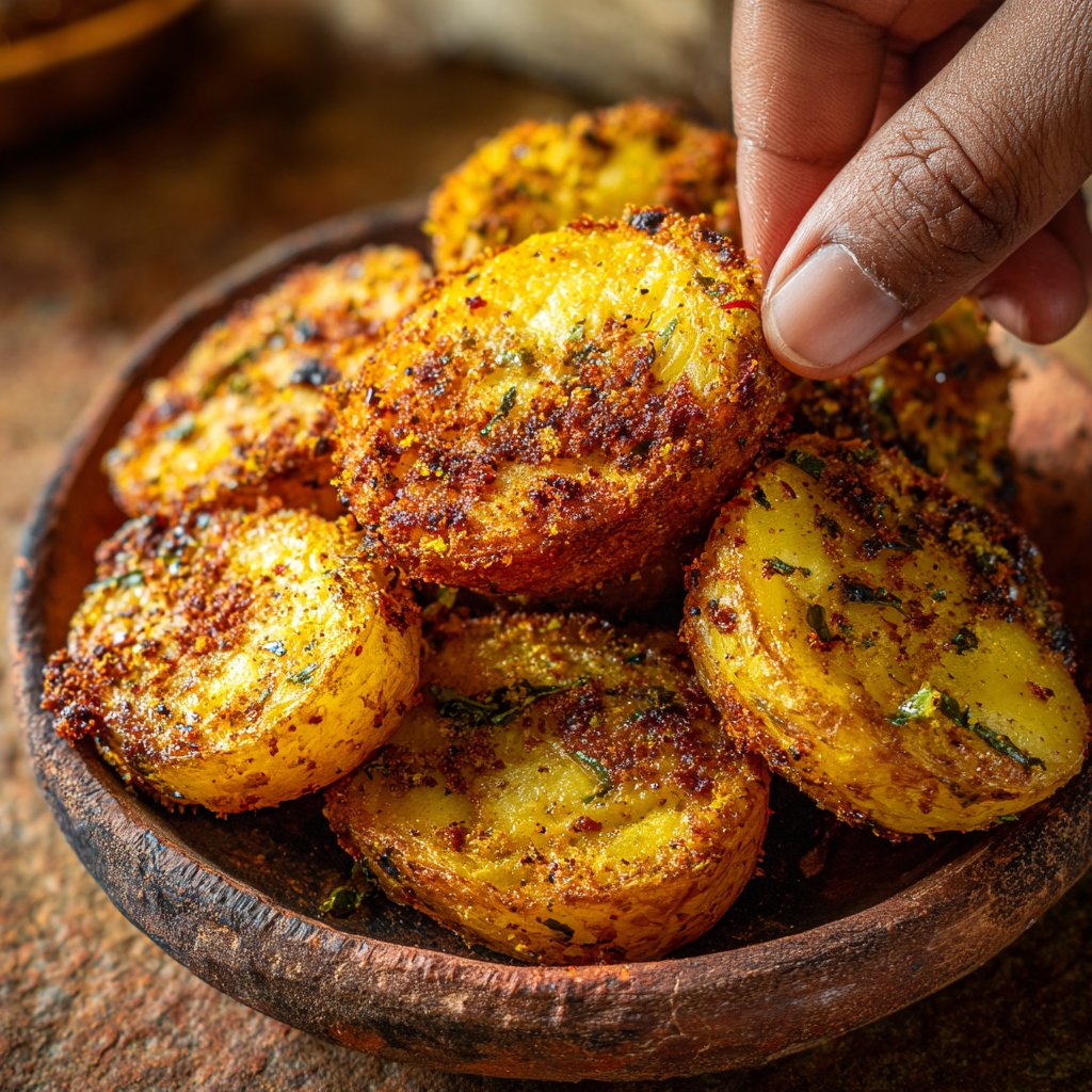 Crispy Saffron Infused Potatoes