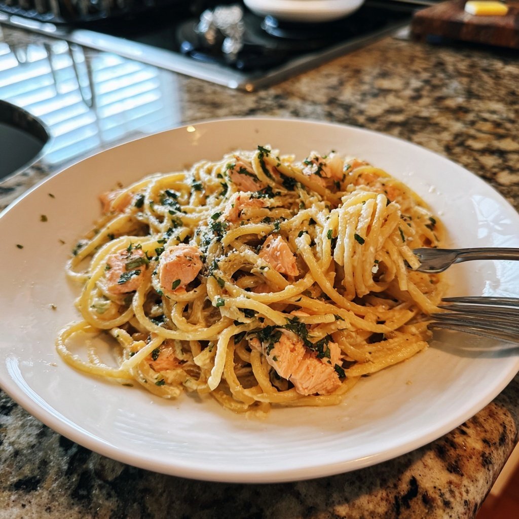 Creamy Salmon Spaghetti Delight
