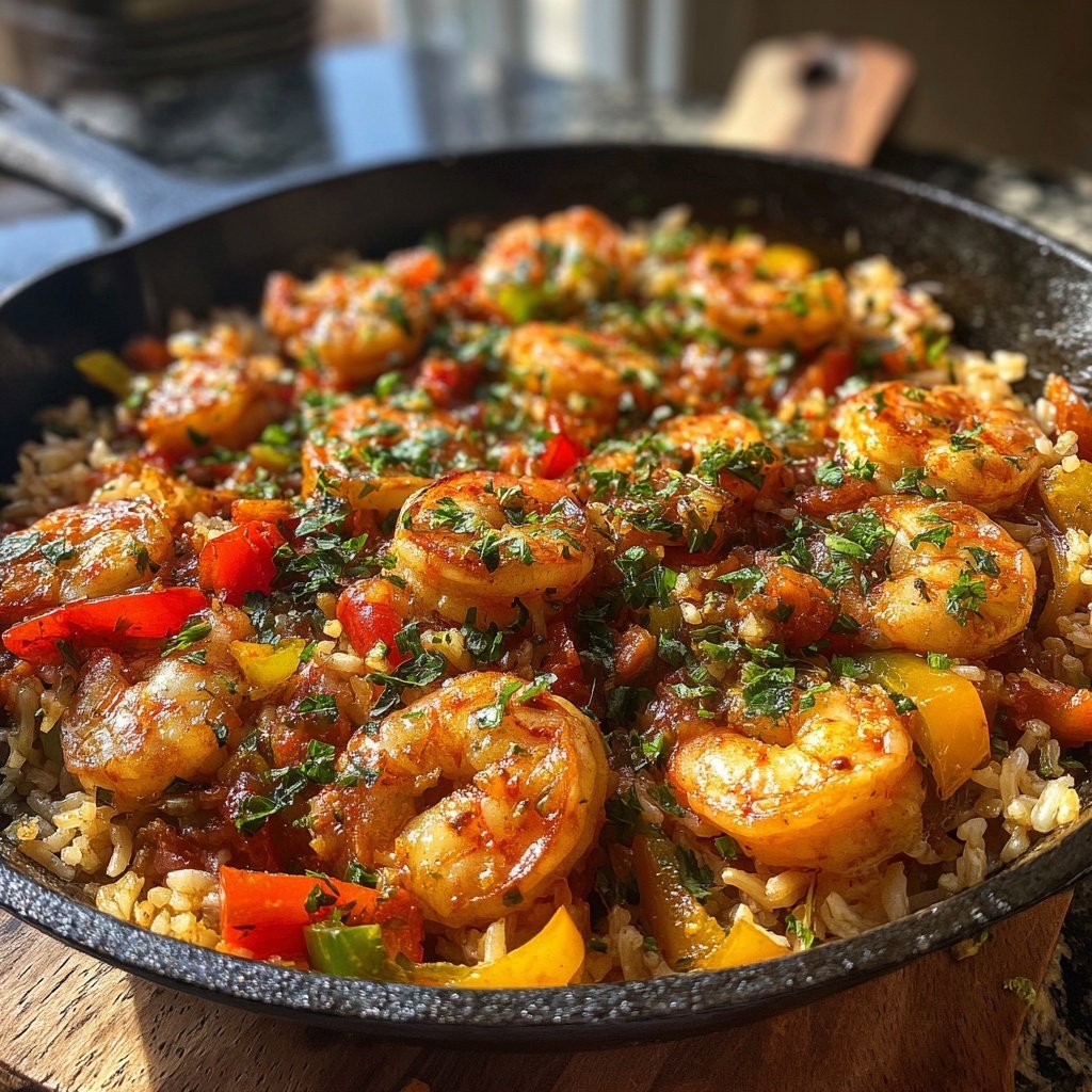 Healthy Shrimp and Rice Skillet