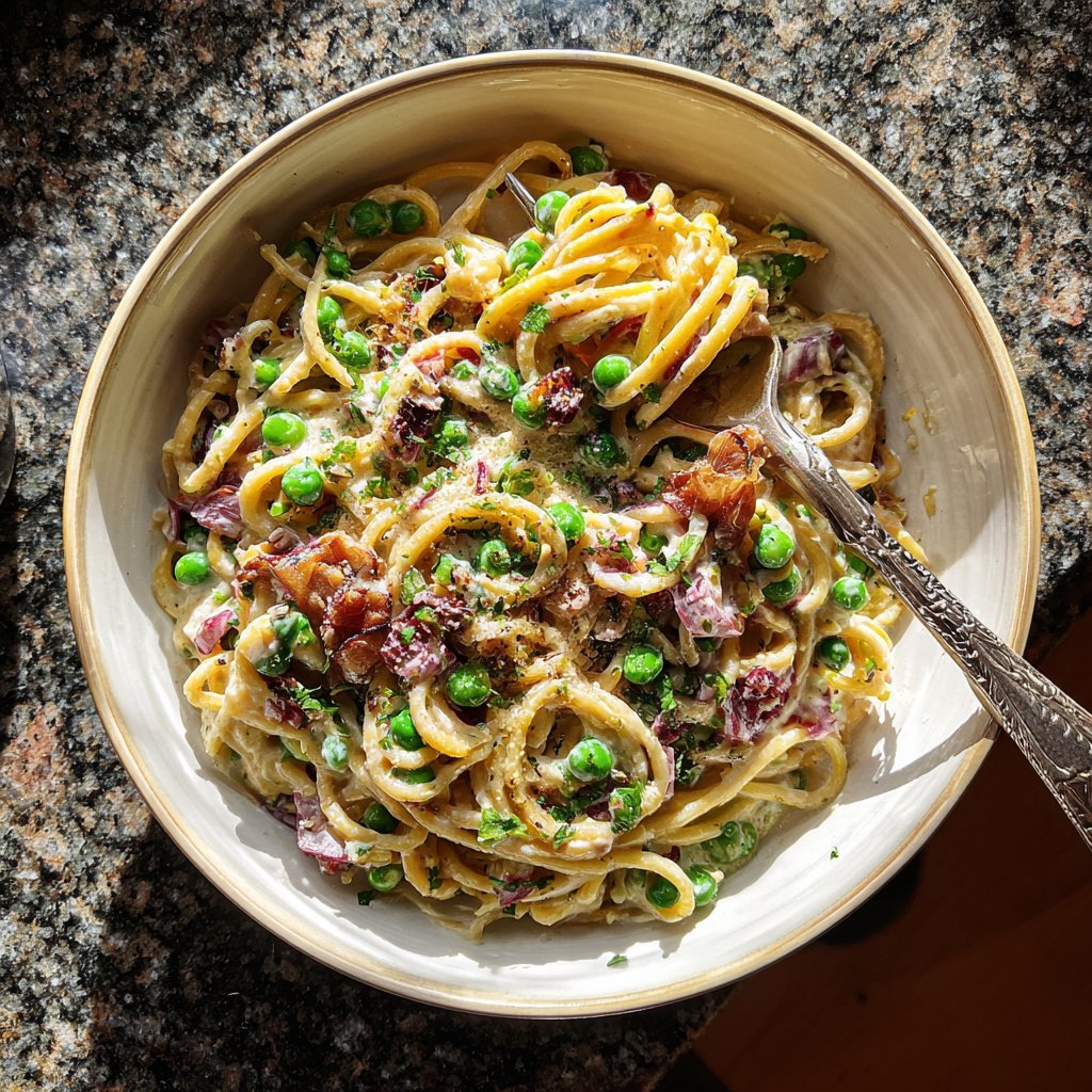 Pasta with Radicchio and Peas