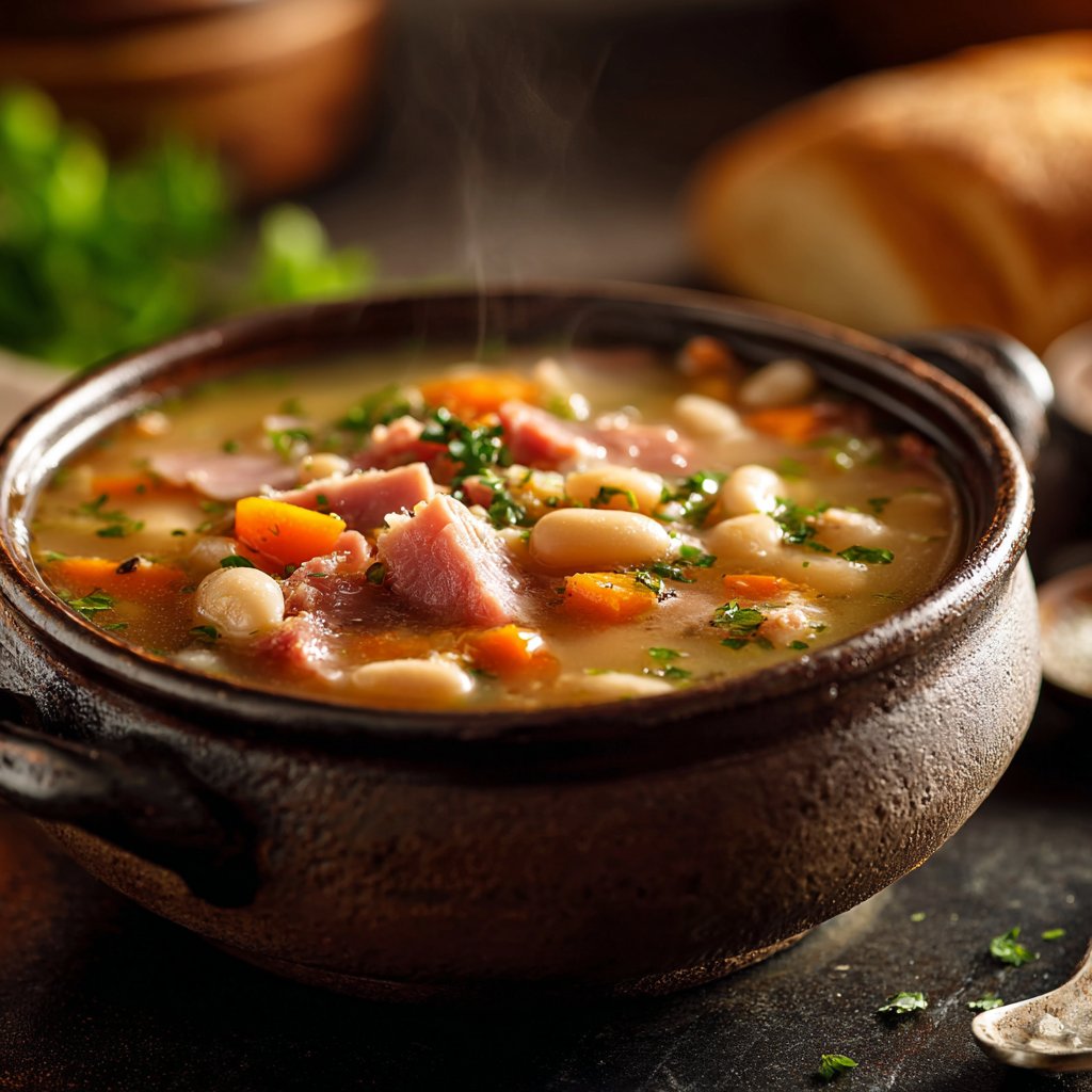 Slow Cooker Ham and Bean Soup