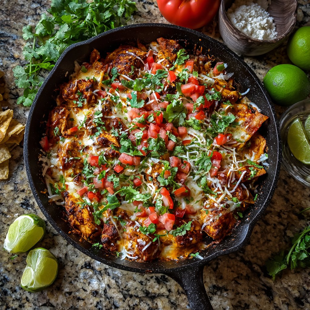 Crispy Chicken Taco Skillet