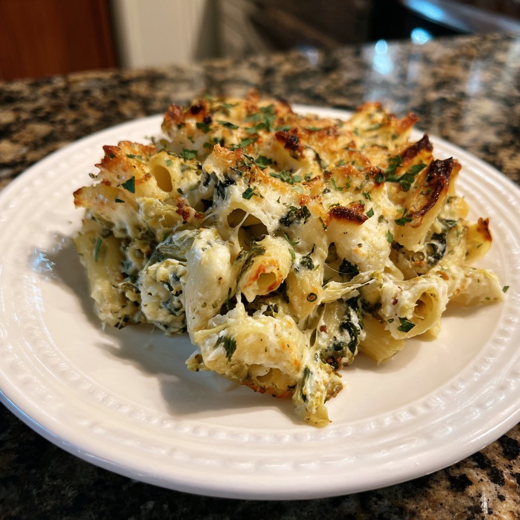 Spinach Artichoke Pasta Bake